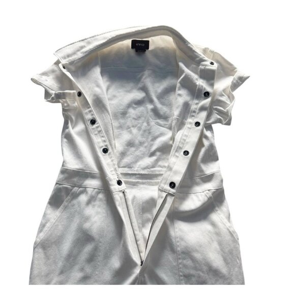 ATWYLD Women's Sz L Mechanic Style Off White  Utility Pockets Overalls Jumpsuit - Picture 8 of 11